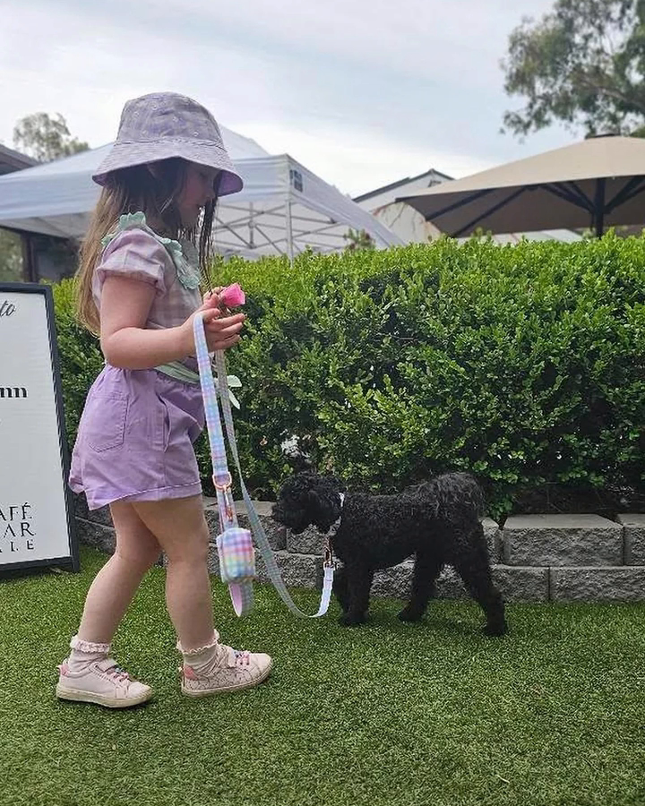 Paloma out with a Pawloma guest at the local market